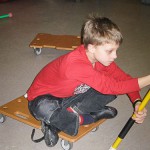 Rollbrett mit Paddel
