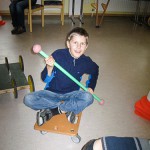 Rollbrett mit Paddel